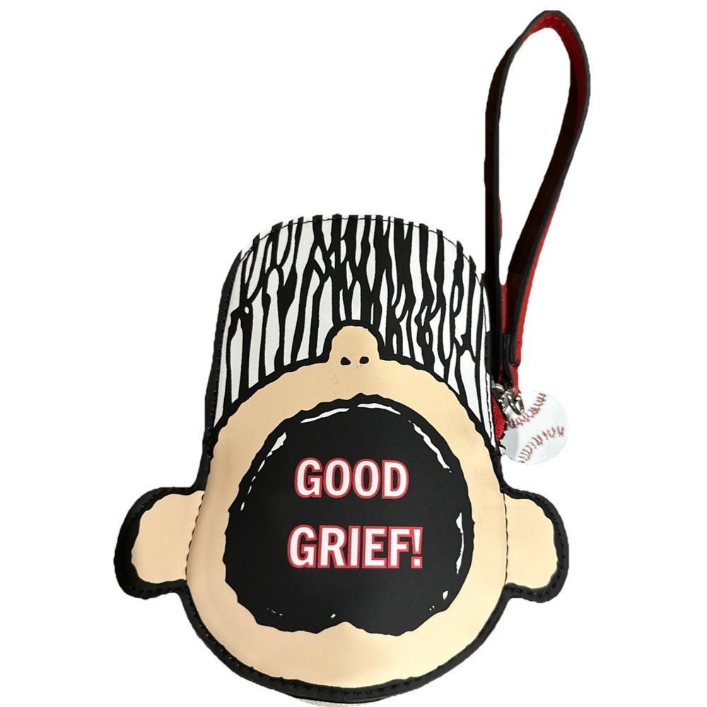 Peanuts Charlie Brown Wristlet Baseball "GOOD GRIEF" Coin Purse Figural